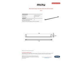 Specification Sheet - Mizu Soothe Single Towel Rail 750mm Brushed Gunmetal