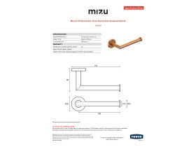 Specification Sheet - Mizu Drift Reversible Toilet Roll Holder Brushed Bronze