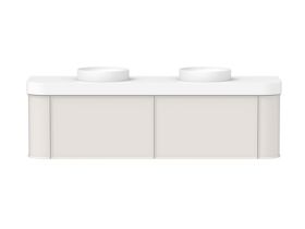 Hero - Kado Era Double Curve All Drawer 1800mm Wall Hung Vanity Double Basin 90mm Durasein Top Feather Grey