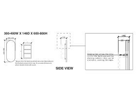 ISSY Blossom 300-400 x 600-800mm Mirror with Shaving Cabinet (Recessed)