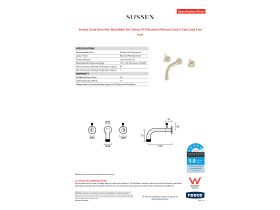 Specification Sheet - Sussex Scala Nova Wall Basin/Bath Set 150mm PVD Brushed Platinum Gold (5 Star) Lead Free