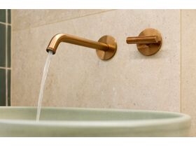 In Situ - Milli Etch Progressive Wall Basin / Bath Mixer Tap Set with Round Backplate Brushed Bronze Lead Free