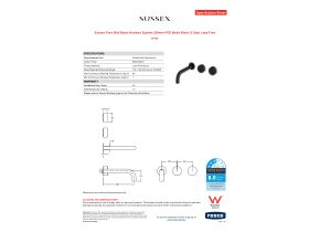 Specification Sheet - Sussex Pure Wall Basin Hostess System 200mm PVD Matte Black (3 Star) Lead Free