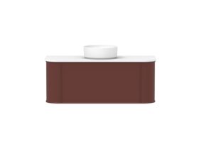 Supporting Image - Kado Era Double Curve All Drawer 1200mm Wall Hung Vanity with Centre Basin 20mm Top Red Marble