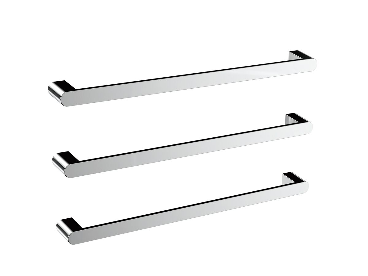 MIZU SOOTHE HEATED TOWEL RAIL 630MM (TRIPLE PACK) POLISHED STAINLESS STEEL