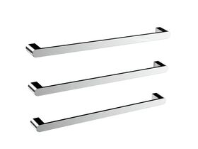 MIZU SOOTHE HEATED TOWEL RAIL 630MM (TRIPLE PACK) POLISHED STAINLESS STEEL