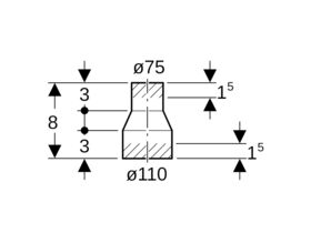 Geberit Concentric Reducer 110mm x 75mm