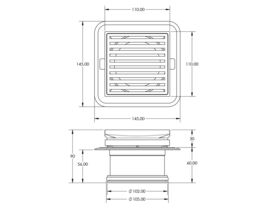 Mizu Square Floor Waste Stainless Steel 100mm x 100mm
