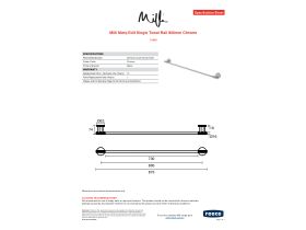 Specification Sheet - Milli Marq Edit Single Towel Rail 800mm Chrome