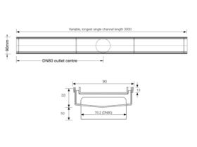 Kado Lux Tile Insert Channel Welded Ends Made to Length Satin