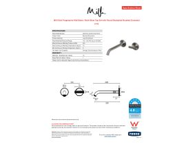 Specification Sheet - Milli Etch Progressive Wall Basin/Bath Mixer Tap Set with Round Backplate Brushed Gunmetal