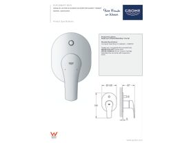 Technical Guide - GROHE Eurosmart New Shower / Bath Mixer with Diverter Trimset Chrome Plated
