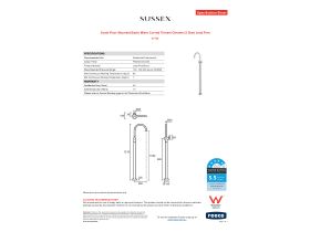 Specification Sheet - Scala Floor Mounted Basin Mixer Curved Trimset Chrome (5 Star) Lead Free