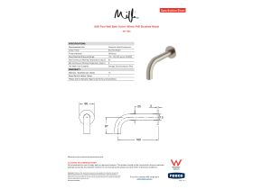 Specification Sheet - Milli Pure Wall Bath Outlet 160mm PVD Brushed Nickel