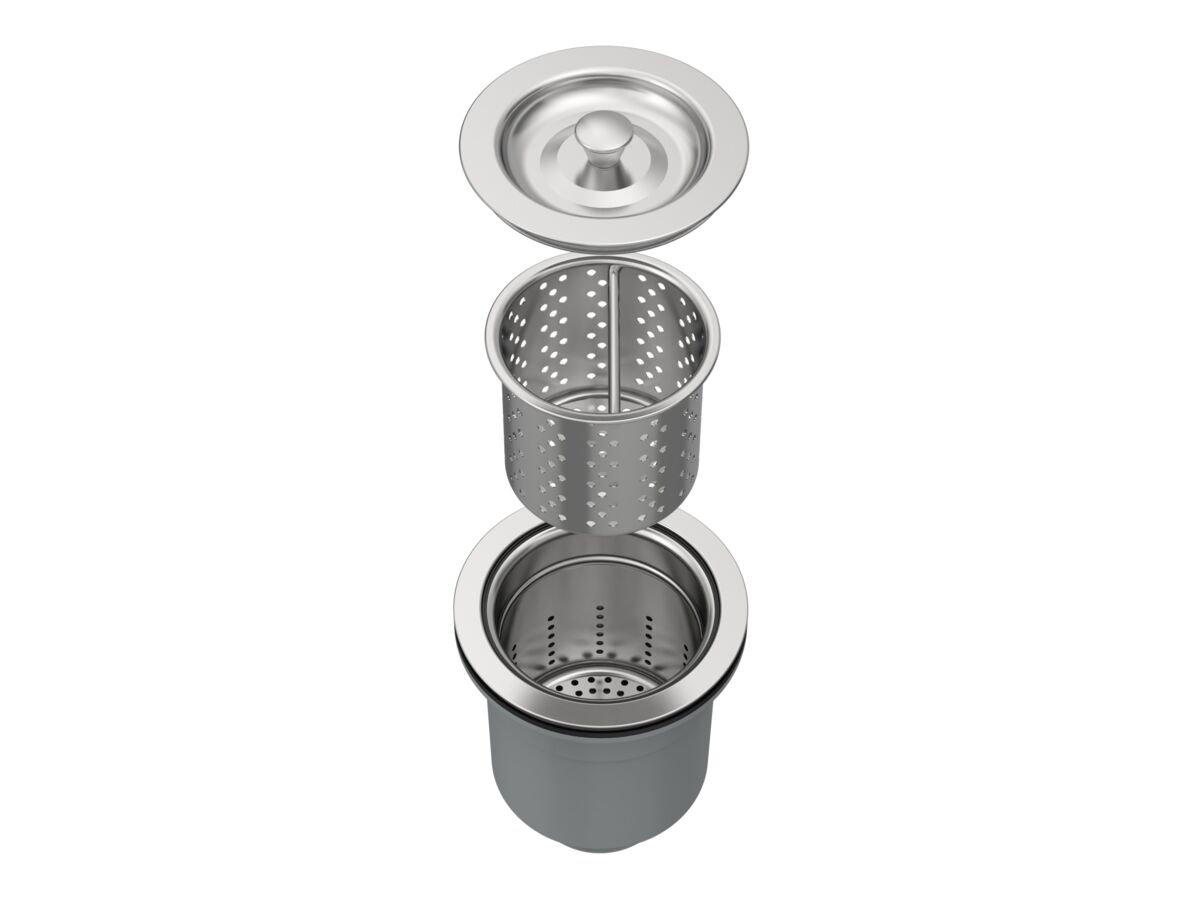 Supporting Image - Wolfen Bucket Trap Sink Waste with 3mm Holes 90mm x 50mm Stainless Steel