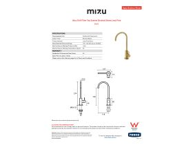 Specification Sheet - Mizu Drift Filter Tap System Brushed Brass Lead Free