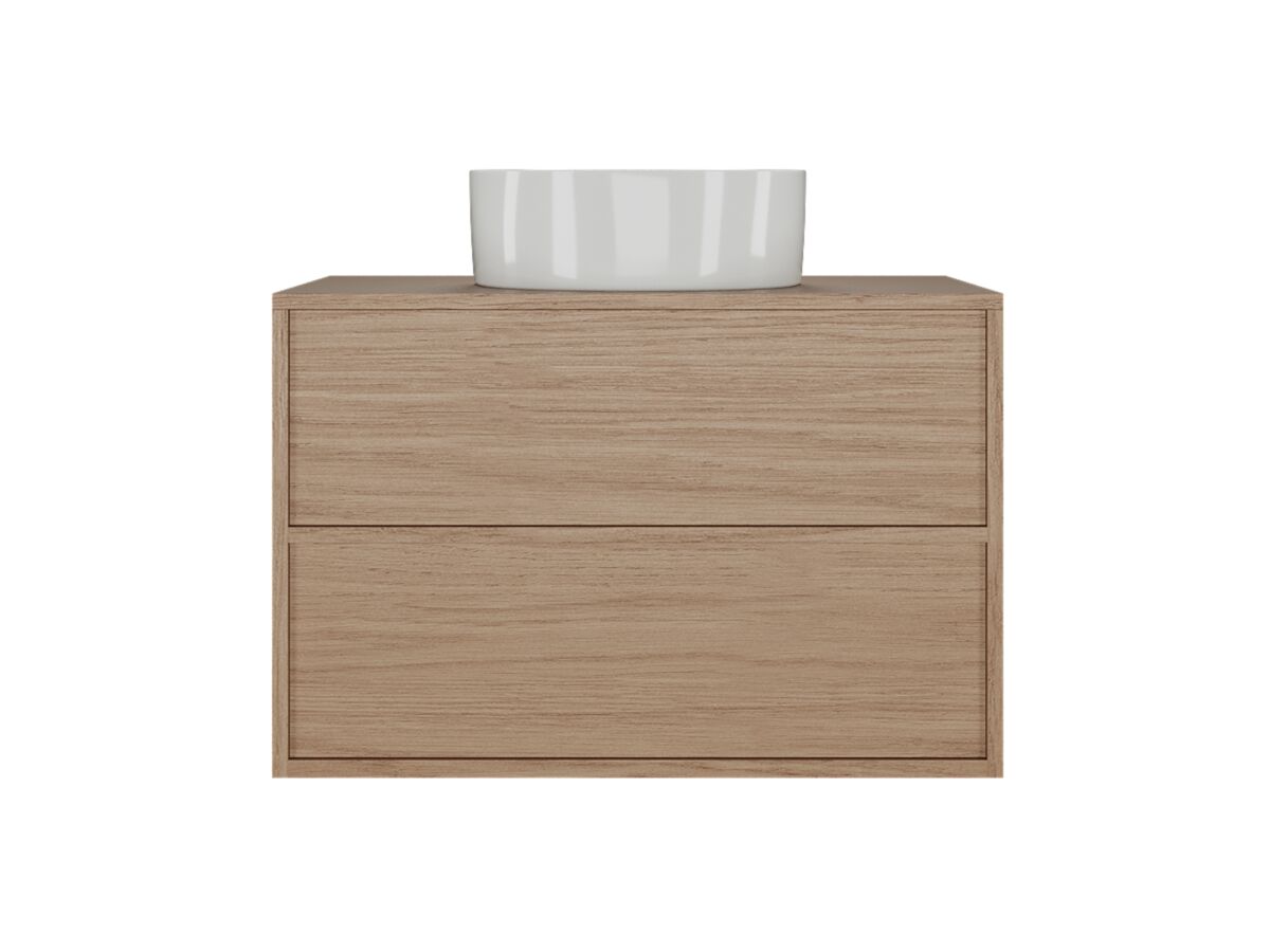 Supporting Image - Kado Aspect 750mm Wall Hung Vanity Unit Timber Top - Boston Oak