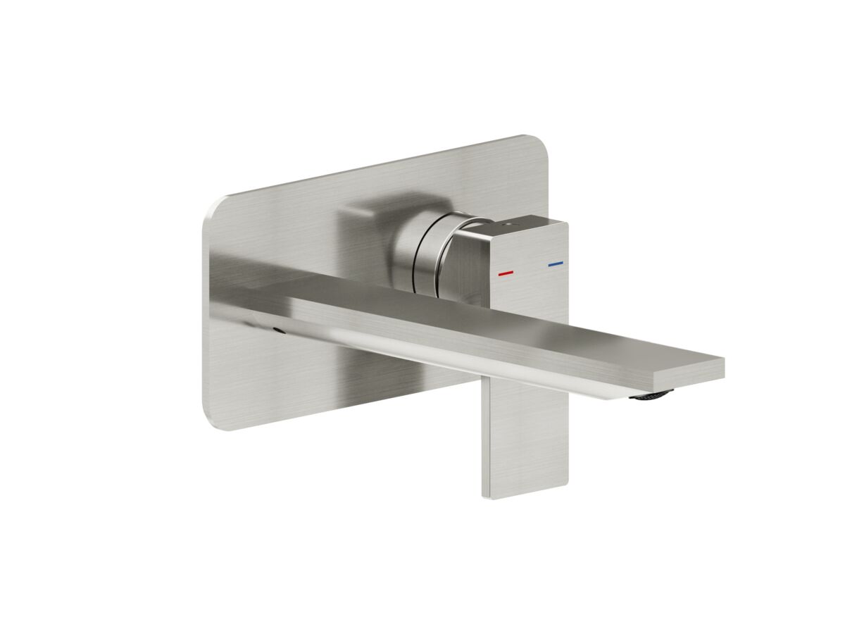 Milli Zato Bath Wall Mixer Set Brushed Nickel