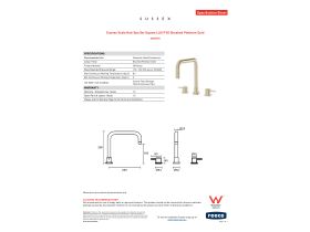 Specification Sheet - Sussex Scala Hob Spa Set Square LUX PVD Brushed Platinum Gold