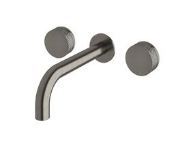 Sussex Pure Bath Set 200mm with Diamond Textured Handles PVD Brushed Gunmetal