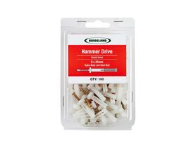 Bridgland Nylon Hammer Drive Round Head 6mm x 25mm (100)