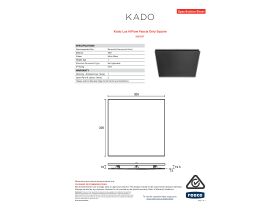 Specification Sheet - Kado Lux HiFlow 250 Fascia Only Square Matte Black