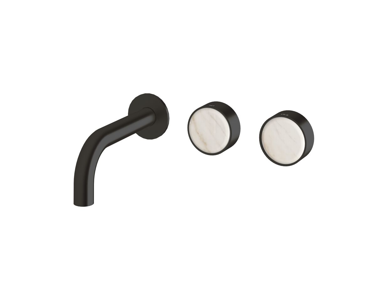Supporting Image - Sussex Pure Elemental Wall Bath Hostess System 160mm PVD Matte Black with Aurora Insert
