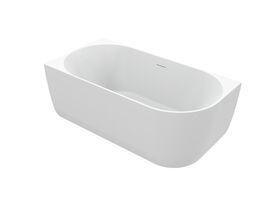 Supporting Image 2 - Posh Solus Back to Corner Freestanding Bath 1500mm Left Corner with Overflow Matte White - Perspective View