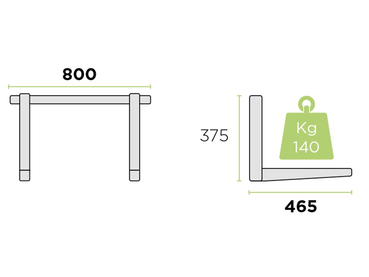 Rodigas Air Conditioner Wall Bracket Stainless Steel 140Kg 465mm