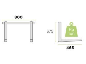 Rodigas Air Conditioner Wall Bracket Stainless Steel 140Kg 465mm