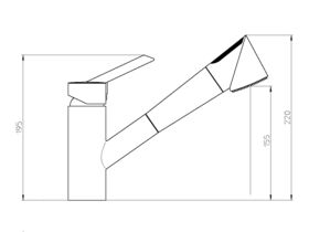 Nobili Oz T2 Pull Out Spray Sink Mixer Chrome (4 Star)
