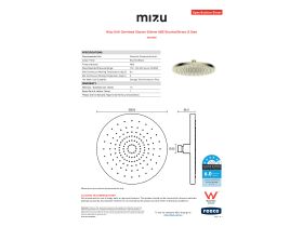 Specification Sheet - Mizu Drift Overhead Shower 250mm ABS Brushed Brass (5 Star)