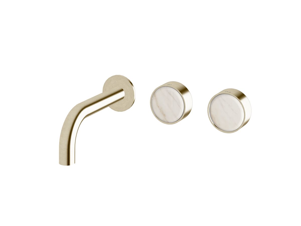 Supporting Image - Sussex Pure Elemental Wall Bath Hostess System 160mm PVD Brushed Platinum Gold with Aurora Insert