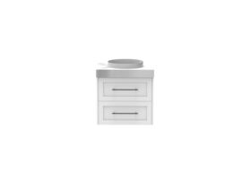 Supporting Image - Kado Lux All Drawer 600mm Wall Hung Vanity Centre Basin 90mm - White - Front