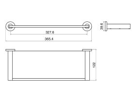 Mizu Drift Glass Shelf 370mm