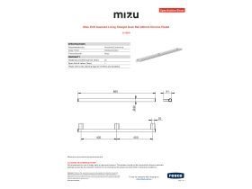 Specification Sheet - Mizu Drift Assisted Living Straight Grab Rail 800mm Chrome Plated