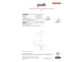 Specification Sheet - Posh Bristol Wall Top Assembly Taps White / Chrome Lead Free