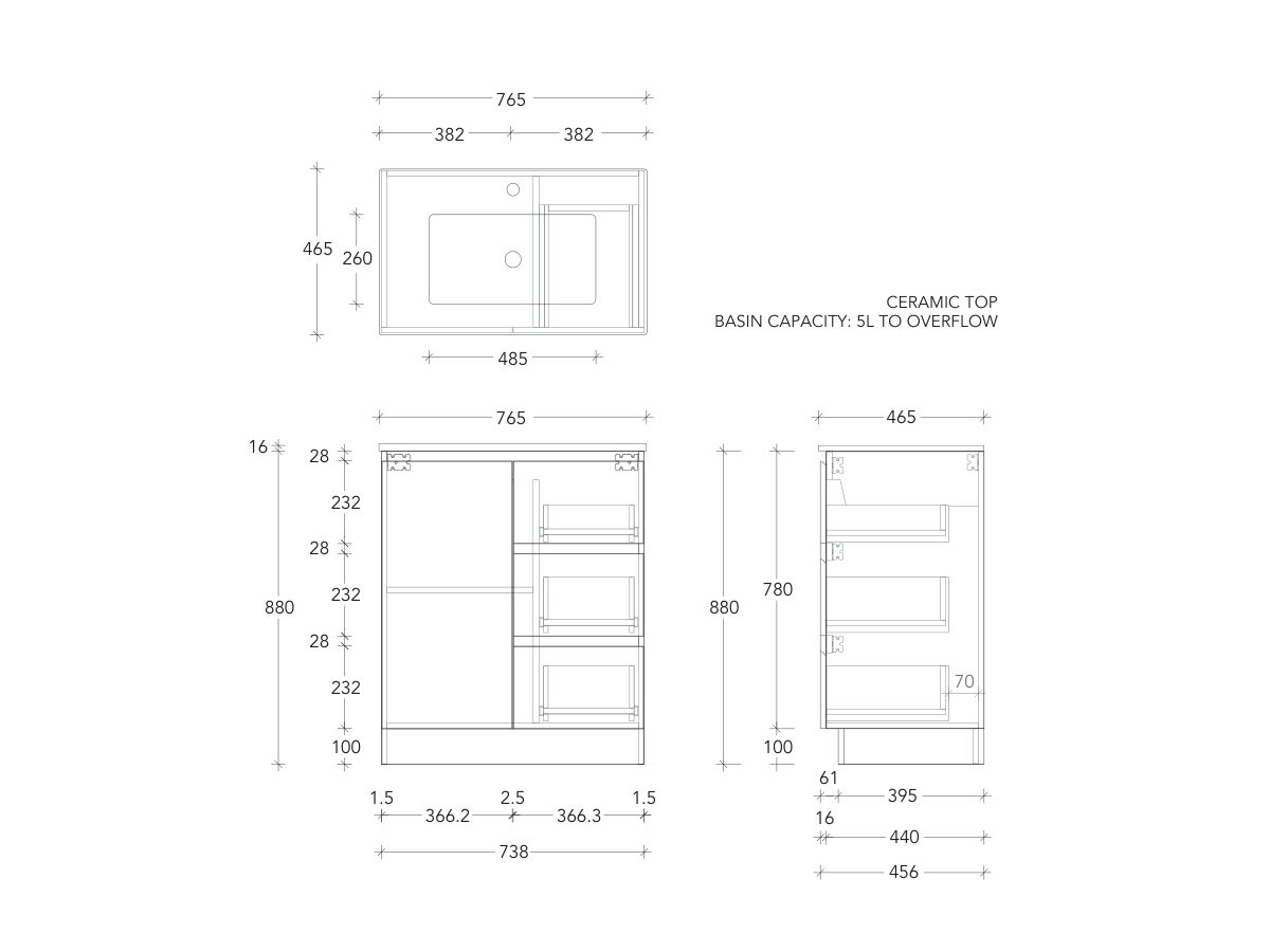 Posh Domaine Conventional 750 Floor Mount Ceramic