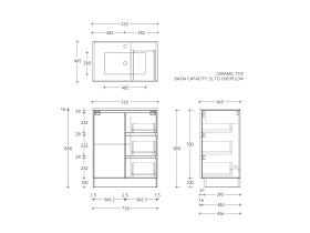 Posh Domaine Conventional 750 Floor Mount Ceramic