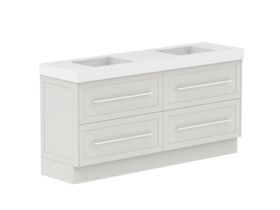 Supporting Image - Kado Lux All Drawer 1800mm Floor Mounted Vanity Double Basin 90mm - Feather Grey - Angle