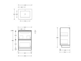 Posh Domaine & Domaine Plus All-Drawer Twin 600mm Floor Mounted Vanity Unit Cast Marble Top Centre Basin