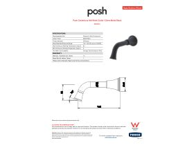 Specification Sheet - Posh Canterbury Wall Bath Outlet 150mm Matte Black