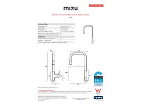 Specification Sheet - Mizu Bloc Pull Out Sink Mixer Chrome (5 Star) Lead Free
