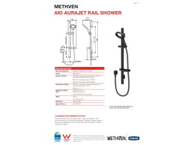 Technical Guide - Methven Aio Aurajet Rail Shower Matte Black (3 Star)