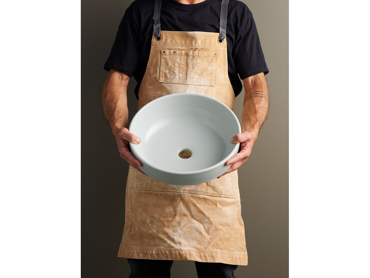 In Situ - Robert Gordon Potters 370mm Semi Inset Basin Dove Speckle - 2