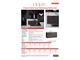 Specification Sheet - ISSY Cloud II Wall Hung Vanity Unit Semi Inset