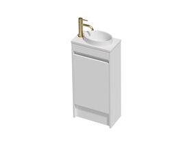Posh Domaine Mini 400 1 Door Floor Standing White Cherry Pie with Basin