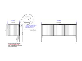 ISSY Custom Cloud I 1501-1800mm x 400-550mm x 700-800mm Vanity Unit with Legs 3 Touch Latch Doors (No Basin)