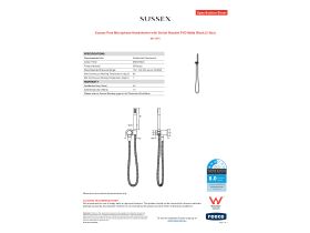 Specification Sheet - Sussex Pure Microphone Handshower with Swivel Bracket PVD Matte Black (3 Star)