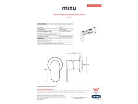 Specification Sheet - Mizu Soothe MK2 Shower Mixer Trimset Chrome